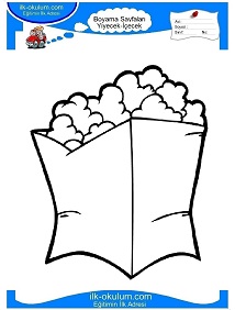 Çocuklar İçin Popcorn Boyama Sayfaları 